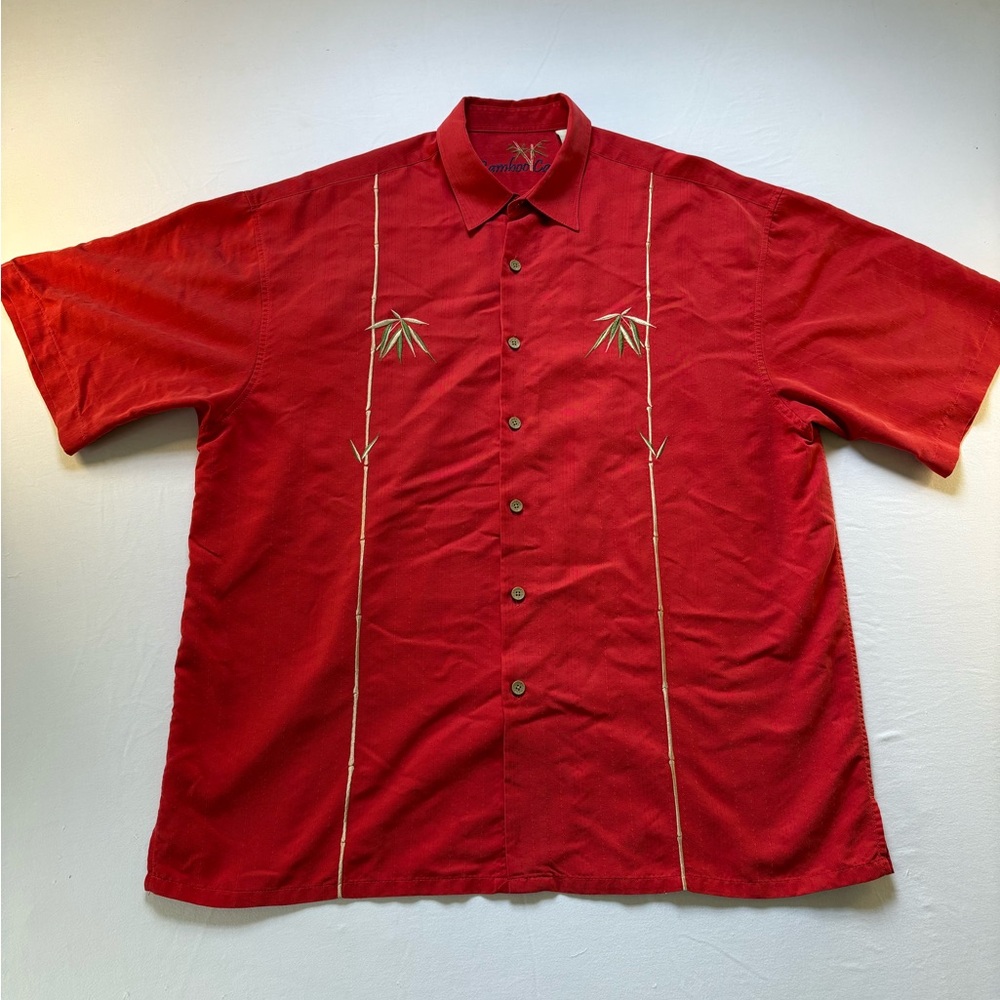 BAMBOO Cay Red Polo with Embroidered Design